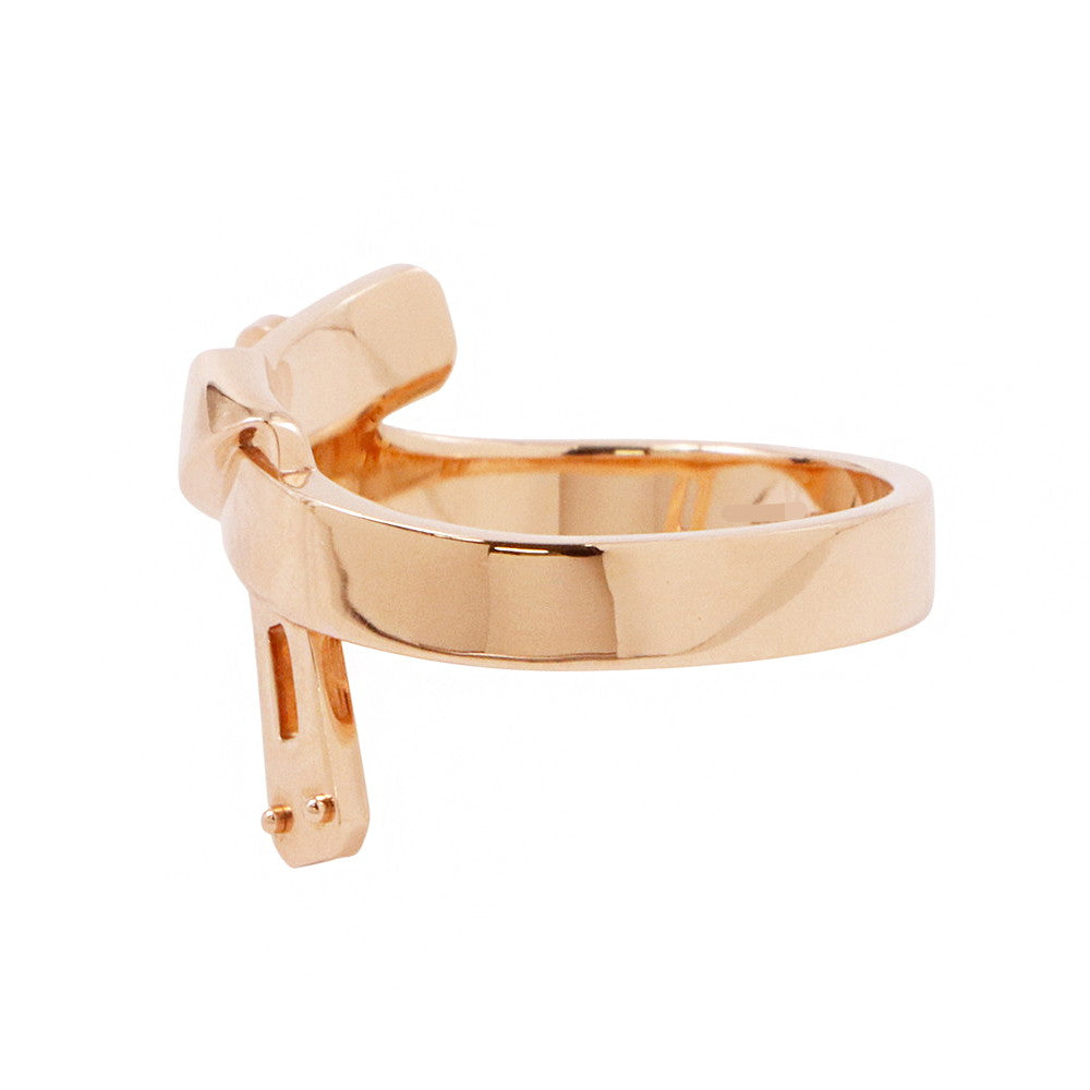 HERMES ★Gavroche Ring Size 53/#13 18K Pink Gold