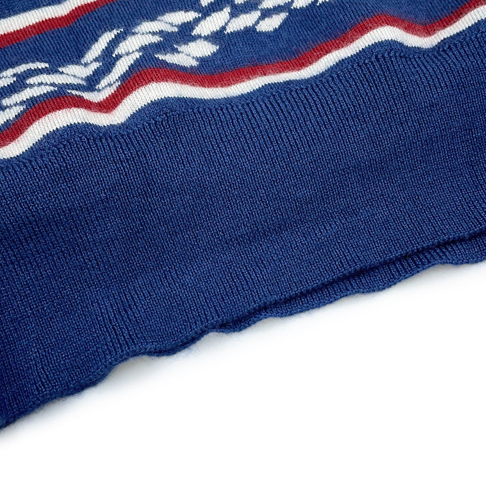 HERMES Kanoe H Short Sleeve Knit Size 34 Blue Cashmere48% Silk48% Nylon3%Polyurethane1%