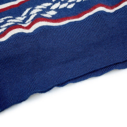 HERMES Kanoe H Short Sleeve Knit Size 34 Blue Cashmere48% Silk48% Nylon3%Polyurethane1%