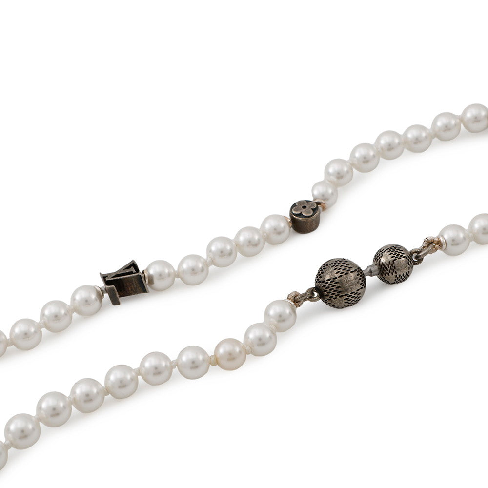 LOUIS VUITTON Necklace・Monogram Slim PearlM02235 Faux Pearl