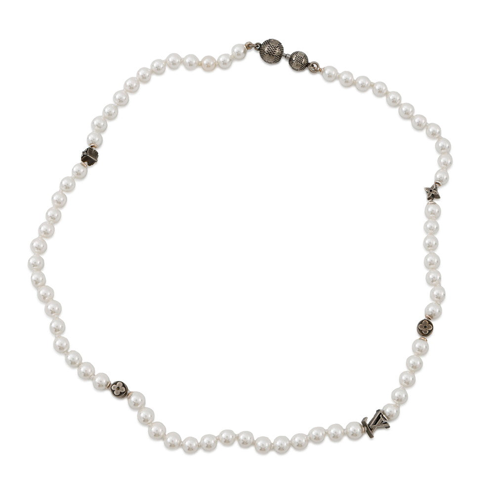 LOUIS VUITTON Necklace・Monogram Slim PearlM02235 Faux Pearl
