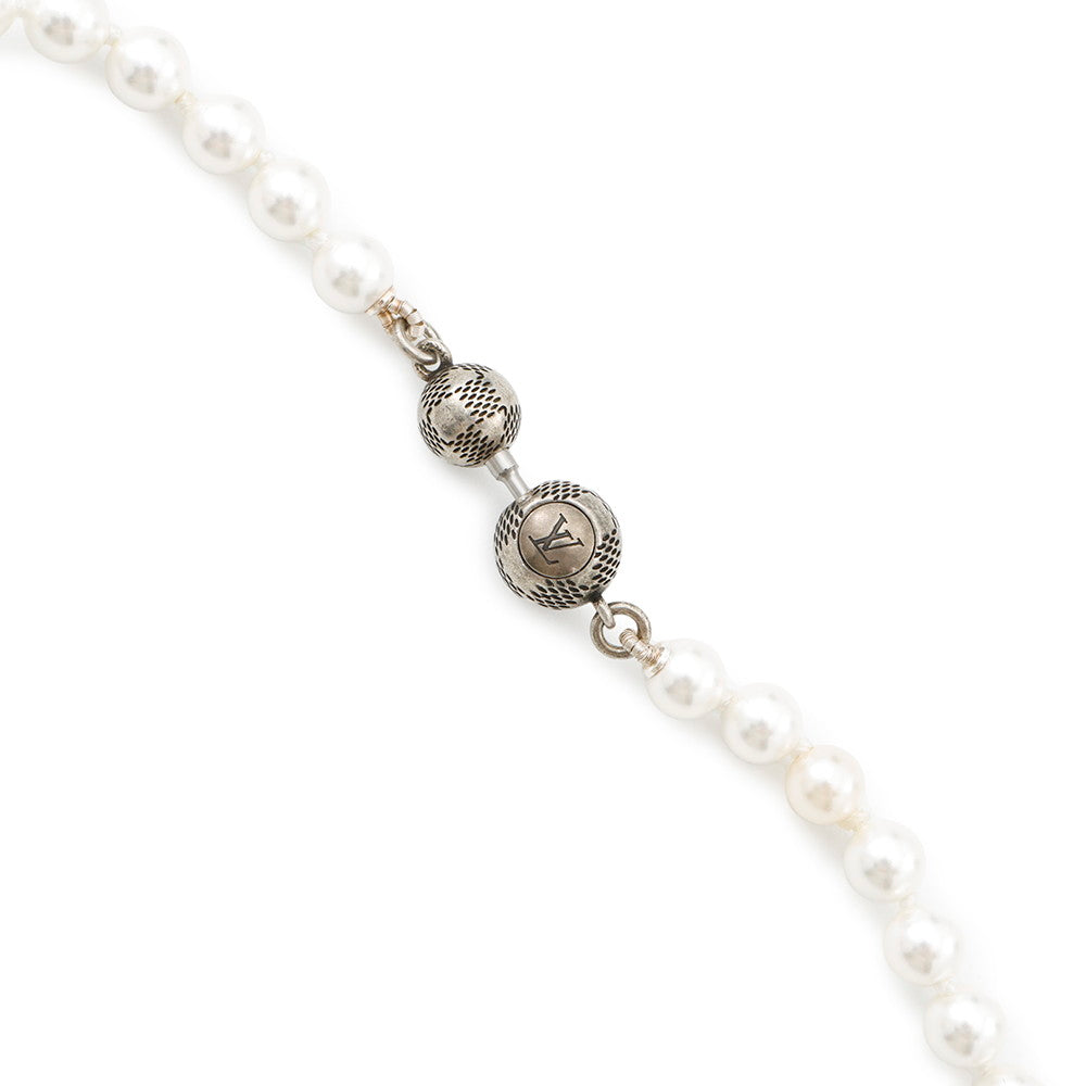 LOUIS VUITTON Necklace・Monogram Slim PearlM02235 Faux Pearl