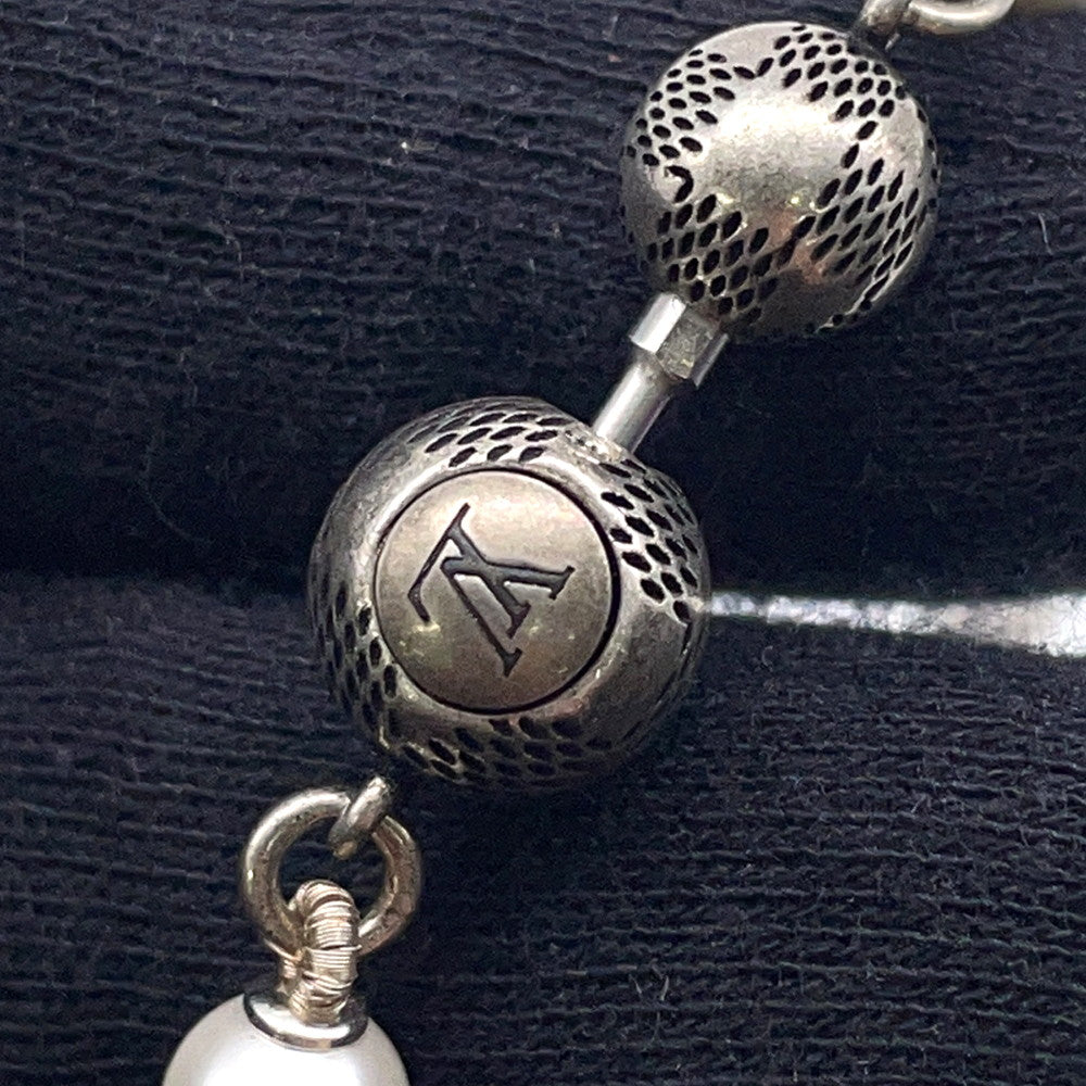LOUIS VUITTON Necklace・Monogram Slim PearlM02235 Faux Pearl