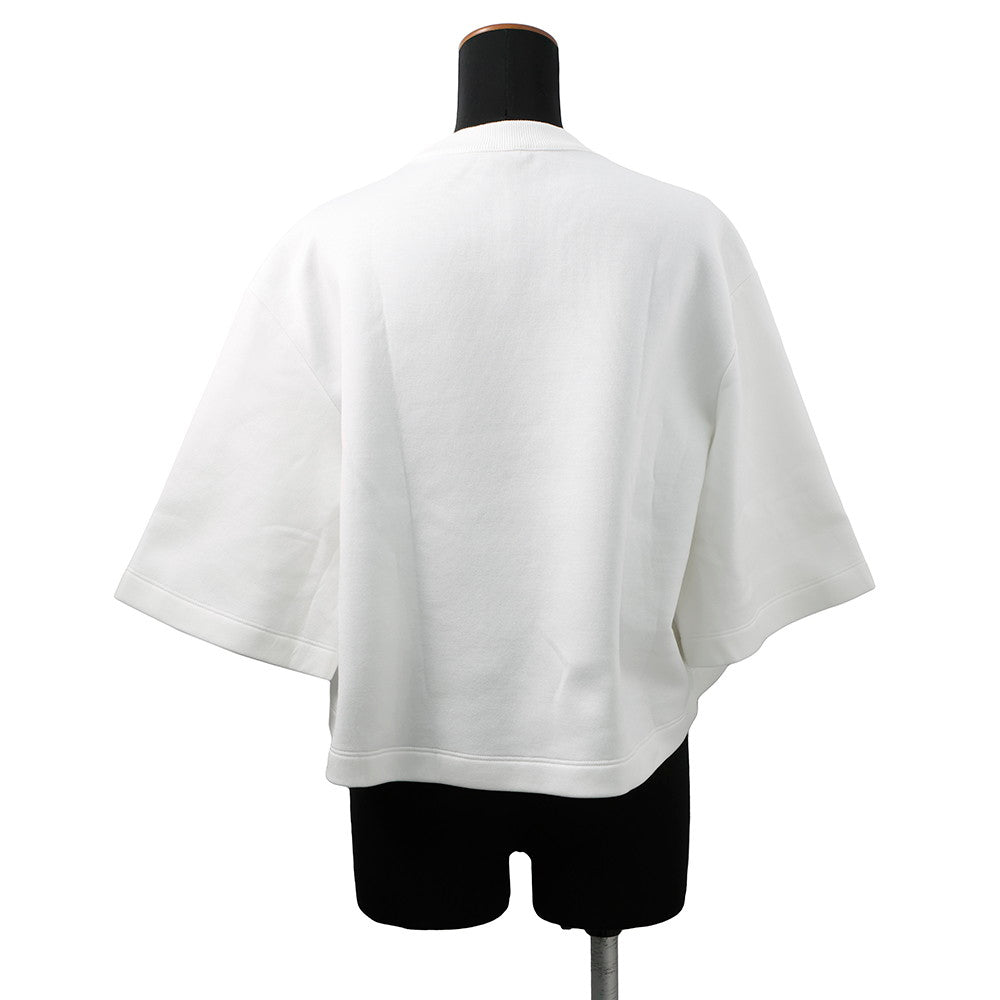 LOUIS VUITTON Snap Sleeve Crop Top Shirt Size XS White1AFTR3 Cotton89% Nylon11% Metal