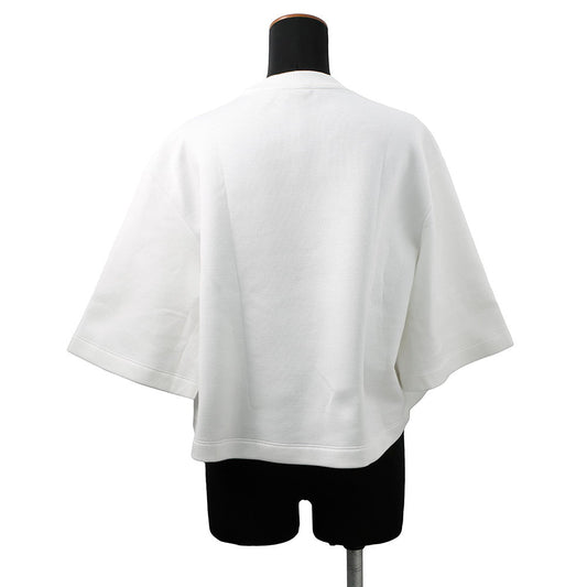 LOUIS VUITTON Snap Sleeve Crop Top Shirt Size XS White1AFTR3 Cotton89% Nylon11% Metal