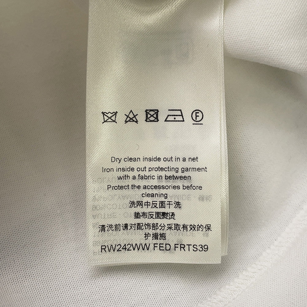 LOUIS VUITTON Snap Sleeve Crop Top Shirt Size XS White1AFTR3 Cotton89% Nylon11% Metal