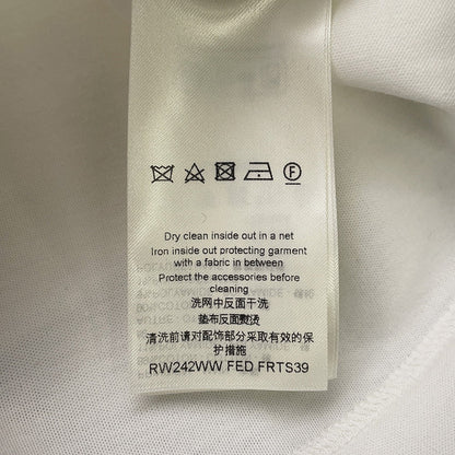 LOUIS VUITTON Snap Sleeve Crop Top Shirt Size XS White1AFTR3 Cotton89% Nylon11% Metal