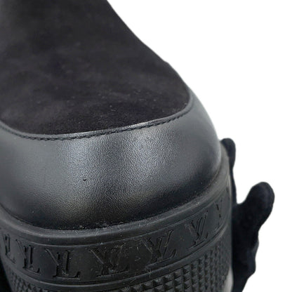 LOUIS VUITTON Laureate Boots Black1AC7W0 Monogram Empreinte Leather Suede Size 38