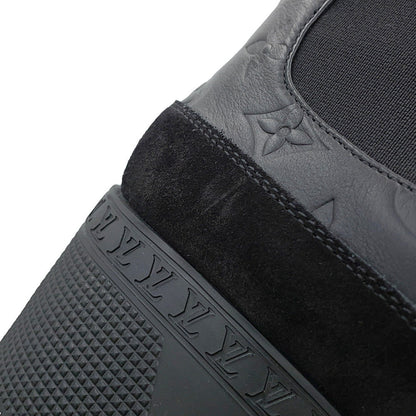 LOUIS VUITTON Laureate Boots Black1AC7W0 Monogram Empreinte Leather Suede Size 38