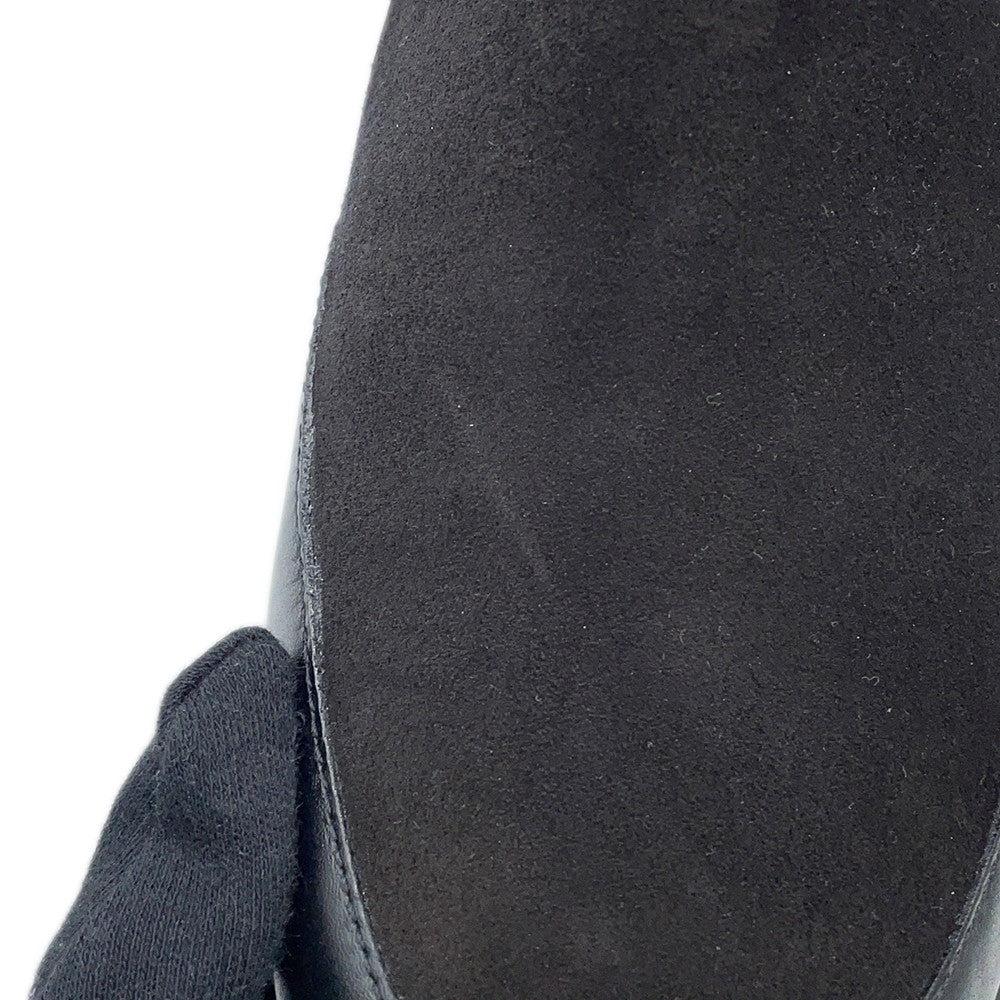 LOUIS VUITTON Laureate Boots Black1AC7W0 Monogram Empreinte Leather Suede Size 38