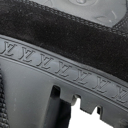 LOUIS VUITTON Laureate Boots Black1AC7W0 Monogram Empreinte Leather Suede Size 38