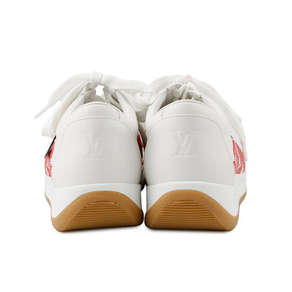 LOUIS VUITTON Supreme Collaboration Sneakers White/Red Leather Size 6