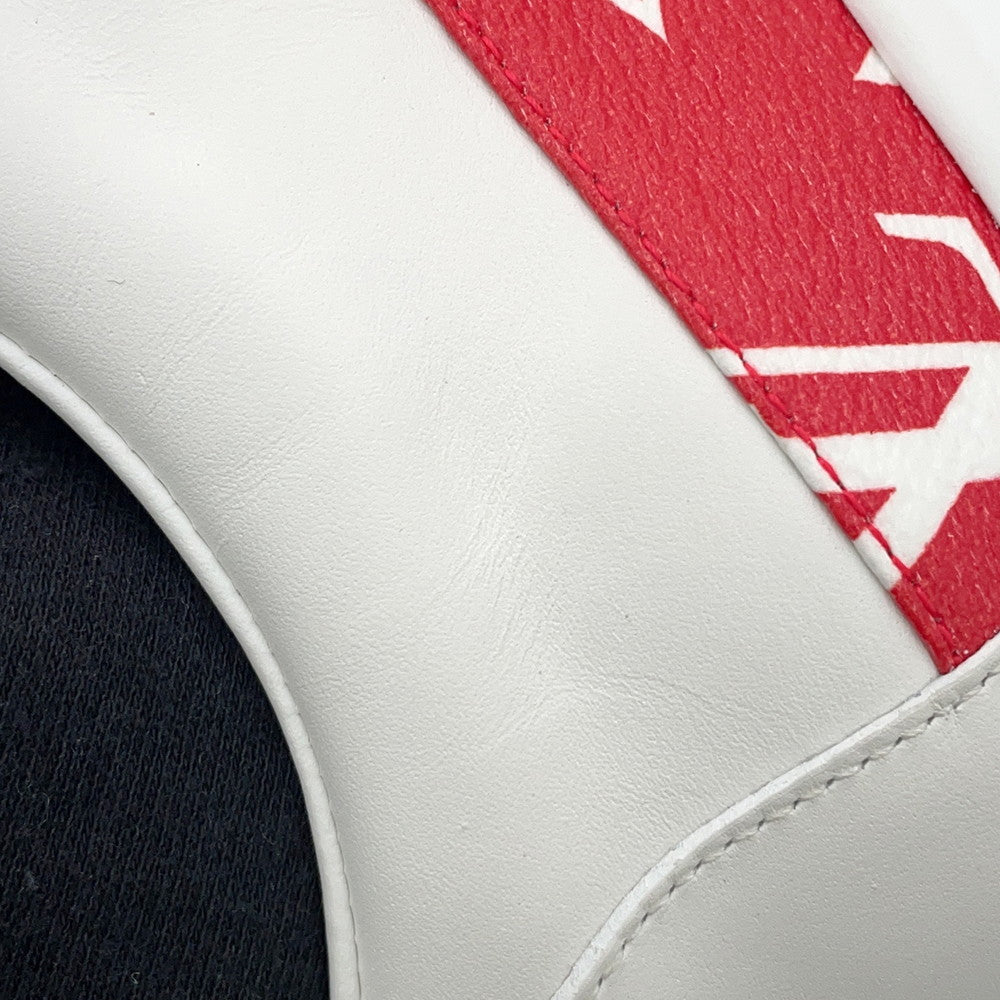 LOUIS VUITTON Supreme Collaboration Sneakers White/Red Leather Size 6