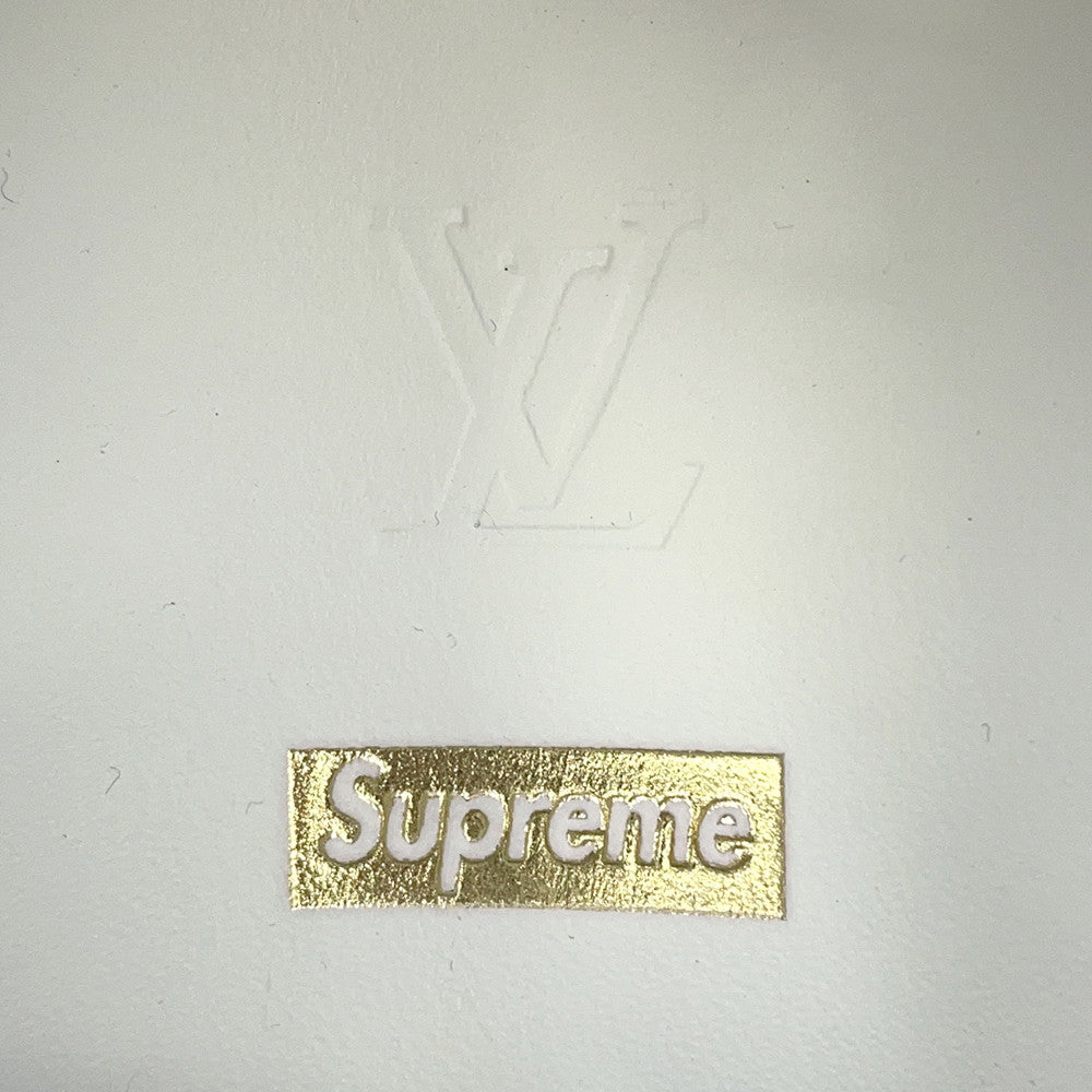 LOUIS VUITTON Supreme Collaboration Sneakers White/Red Leather Size 6