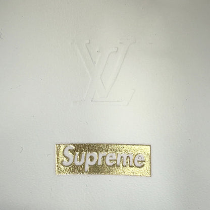 LOUIS VUITTON Supreme Collaboration Sneakers White/Red Leather Size 6
