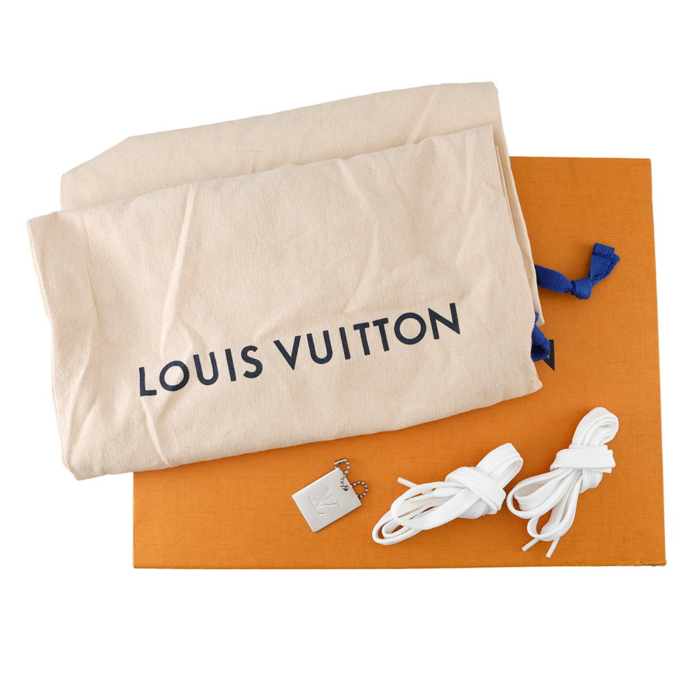 LOUIS VUITTON Supreme Collaboration Sneakers White/Red Leather Size 6