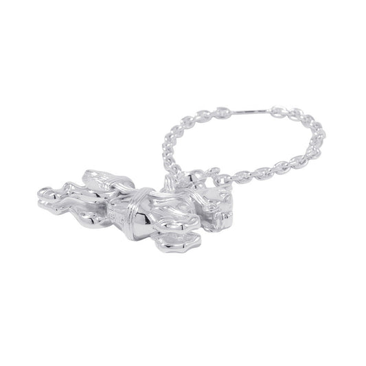HERMES Cheval Horse Bag Charm Silver SV925