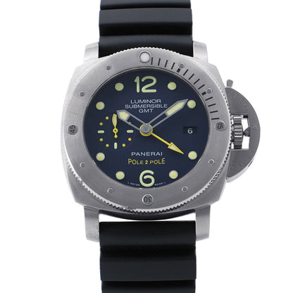 PANERAI Luminor Submersible 1950 3DAYS GMT Limited to 500 pieces W47mm TI Rubber Blue DialPAM00719