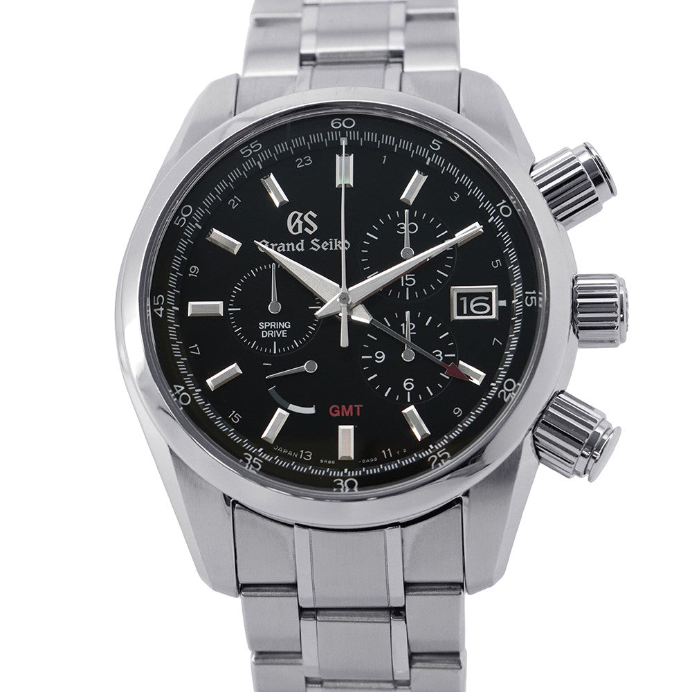 SEIKO ★Grand Seiko GMT Spring Drive W43.5mm Stainless Steel Black DialSBGC203
