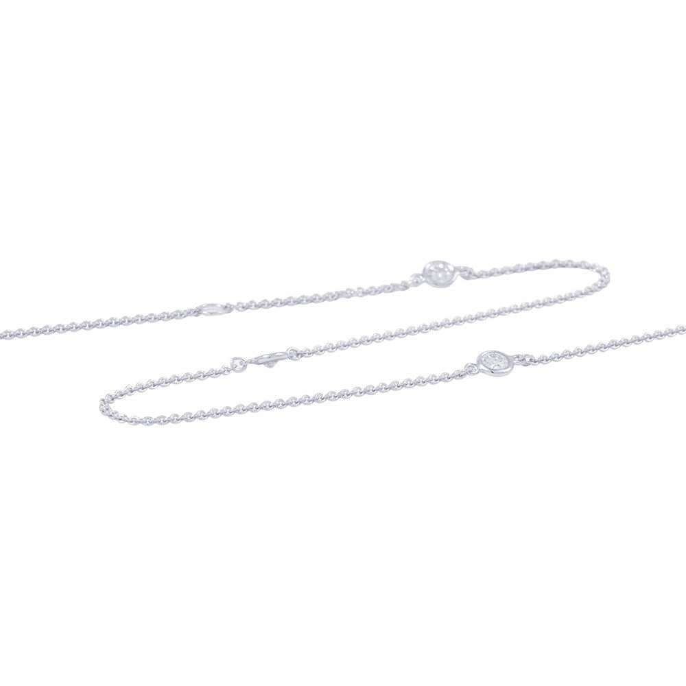 TIFFANY&Co. Diamond Long Necklace 18K White Gold