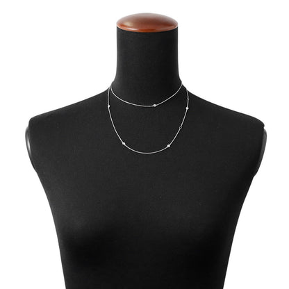 TIFFANY&Co. Diamond Long Necklace 18K White Gold