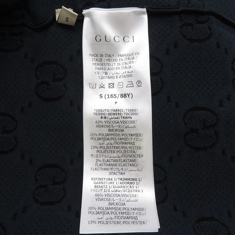 GUCCI GG Stretch Shot Knitted Fabric Size S Navy756991 Rayon63% Nylon21% Polyester13% Polyurethane3%