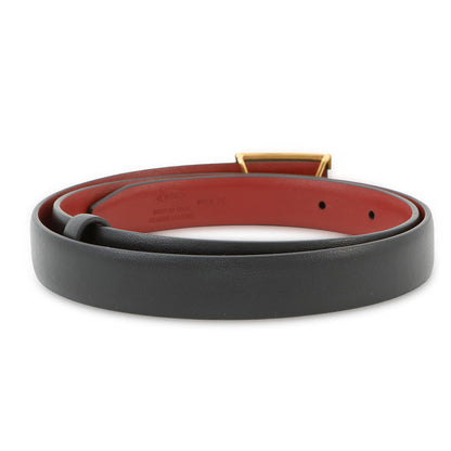 TOD’S T Timeless Leather Reversible Belt Black/RedXCWTSB30100RBR6077 Leather Size 75
