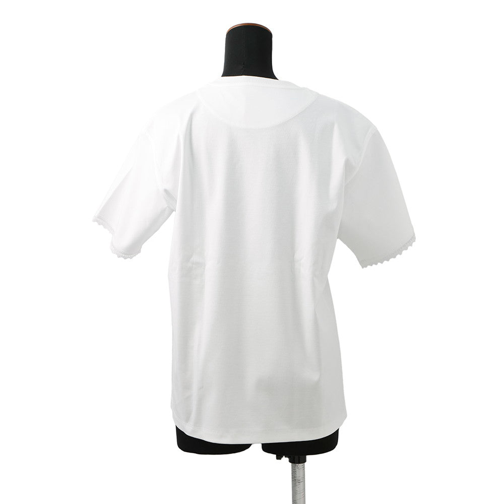 HERMES Parfroy maxi T-shirt with embroidery Size 36 White. Cotton100%