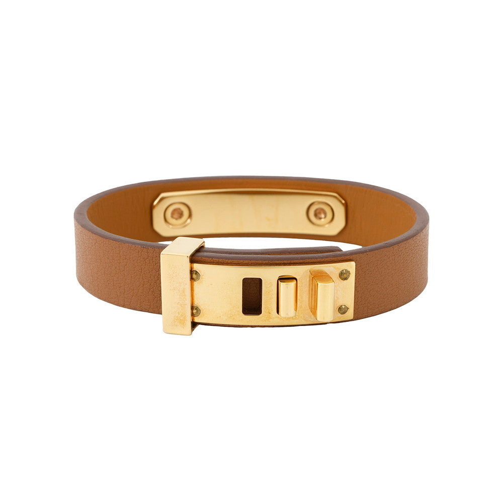 HERMES As de Coeur Bracelet Size T2 Gold Swift Leather