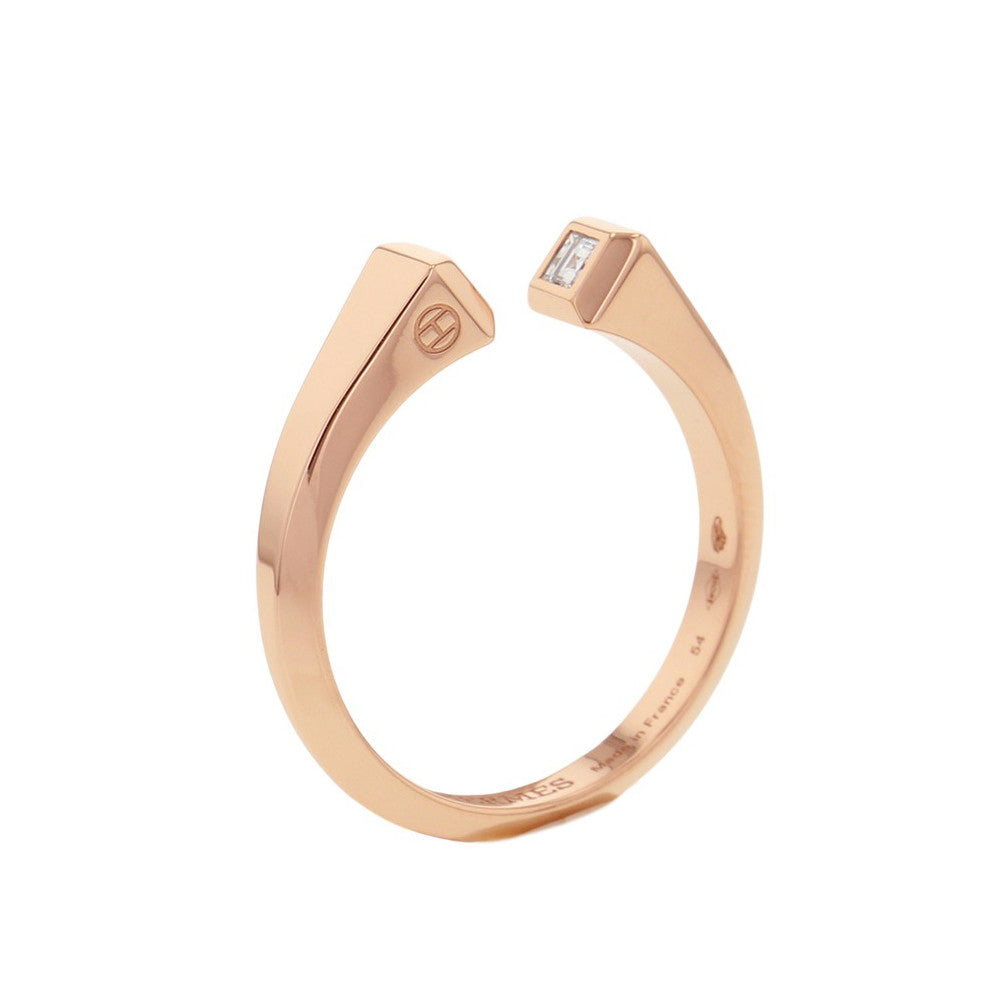 HERMES Crew de Forge Ring Size 54/#14 PMH122615B 00054 18K Pink Gold