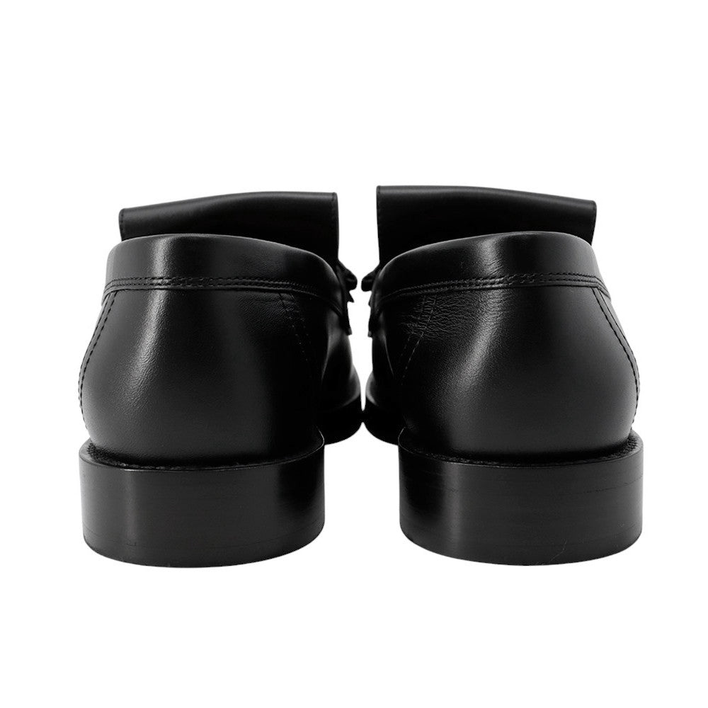 HERMES Mocassins Impact Black251228Z Calf Leather Size 36 1/2
