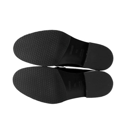 HERMES Mocassins Impact Black251228Z Calf Leather Size 36 1/2
