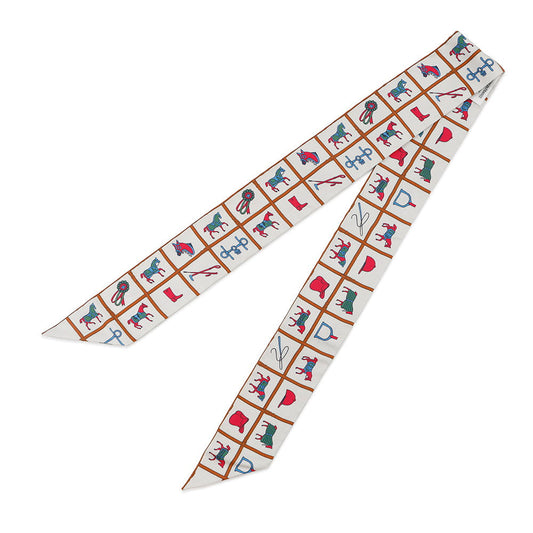 HERMES Twilly Couvertures et Tenues de jour Cream/Blanc/Rose Silk100%