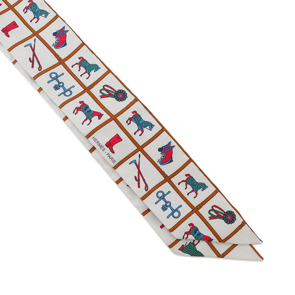 HERMES Twilly Couvertures et Tenues de jour Cream/Blanc/Rose Silk100%