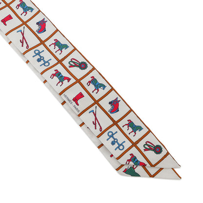 HERMES Twilly Couvertures et Tenues de jour Cream/Blanc/Rose Silk100%
