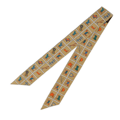 HERMES Twilly Couvertures et Tenues de jour Mordre/Blanc/Blue Silk100%