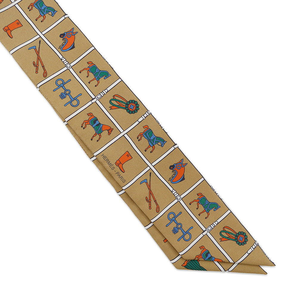 HERMES Twilly Couvertures et Tenues de jour Mordre/Blanc/Blue Silk100%