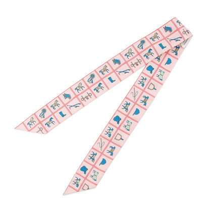 HERMES Twilly Couvertures et Tenues de jour Rose/Blue/Vert Silk100%
