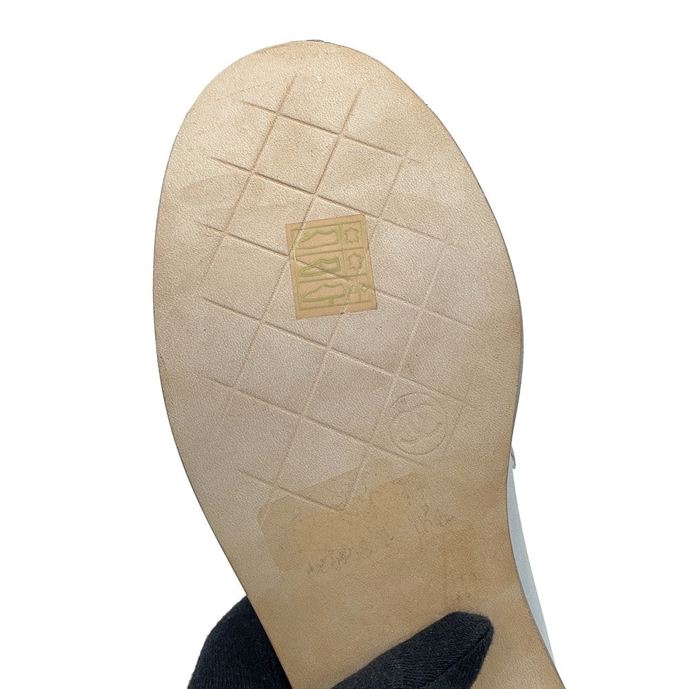 CHANEL CC logo loafers SilverG45663 Leather Size 37C