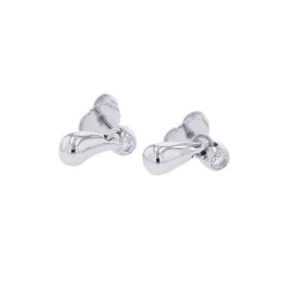 TIFFANY&Co. Elsa Peretti Teardrop Diamond Earrings Pt950