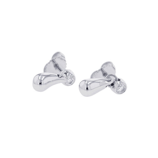 TIFFANY&Co. Elsa Peretti Teardrop Diamond Earrings Pt950