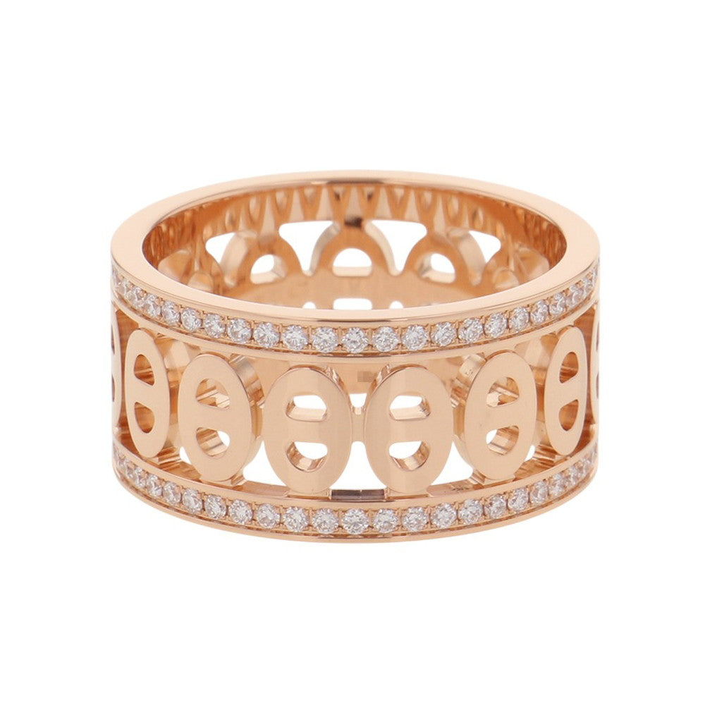 HERMES Chaine d'Ancre Divine Ring Size 51/#11 PMH222634B 00051 18K Pink Gold