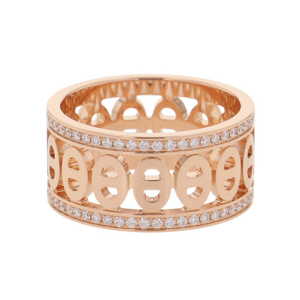 HERMES Chaine d'Ancre Divine Ring Size 51/#11 PMH222634B 00051 18K Pink Gold