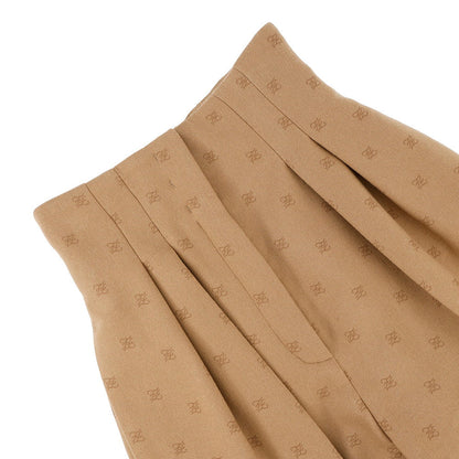 FENDI FF Calligraphy Shorts Size 36 BeigeFR6336 Wool 90% Cashmere8% Polyurethane2%