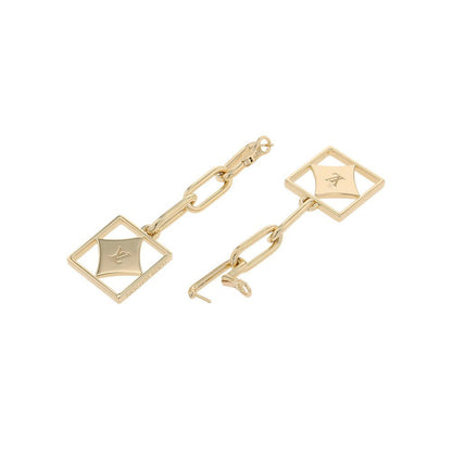 LOUIS VUITTON Boucles D'oreilles B Blossom Shell Diamond EarringsQ96790 18K Yellow Gold