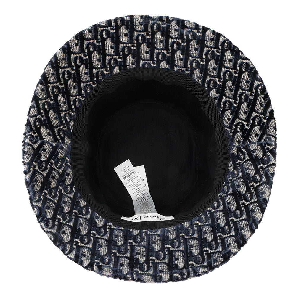 Dior Oblique Trotter Hat Size 58 Navy/Red Rayon56% Cotton27% Silk9% Polyester8%