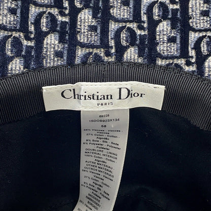Dior Oblique Trotter Hat Size 58 Navy/Red Rayon56% Cotton27% Silk9% Polyester8%