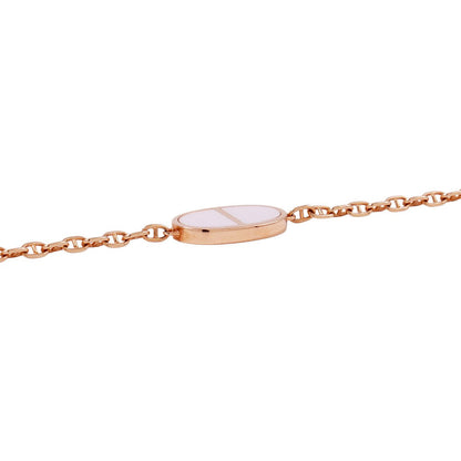 HERMES Chaine d'Ancre Verso Bracelet Size SH K18PG Ceramic