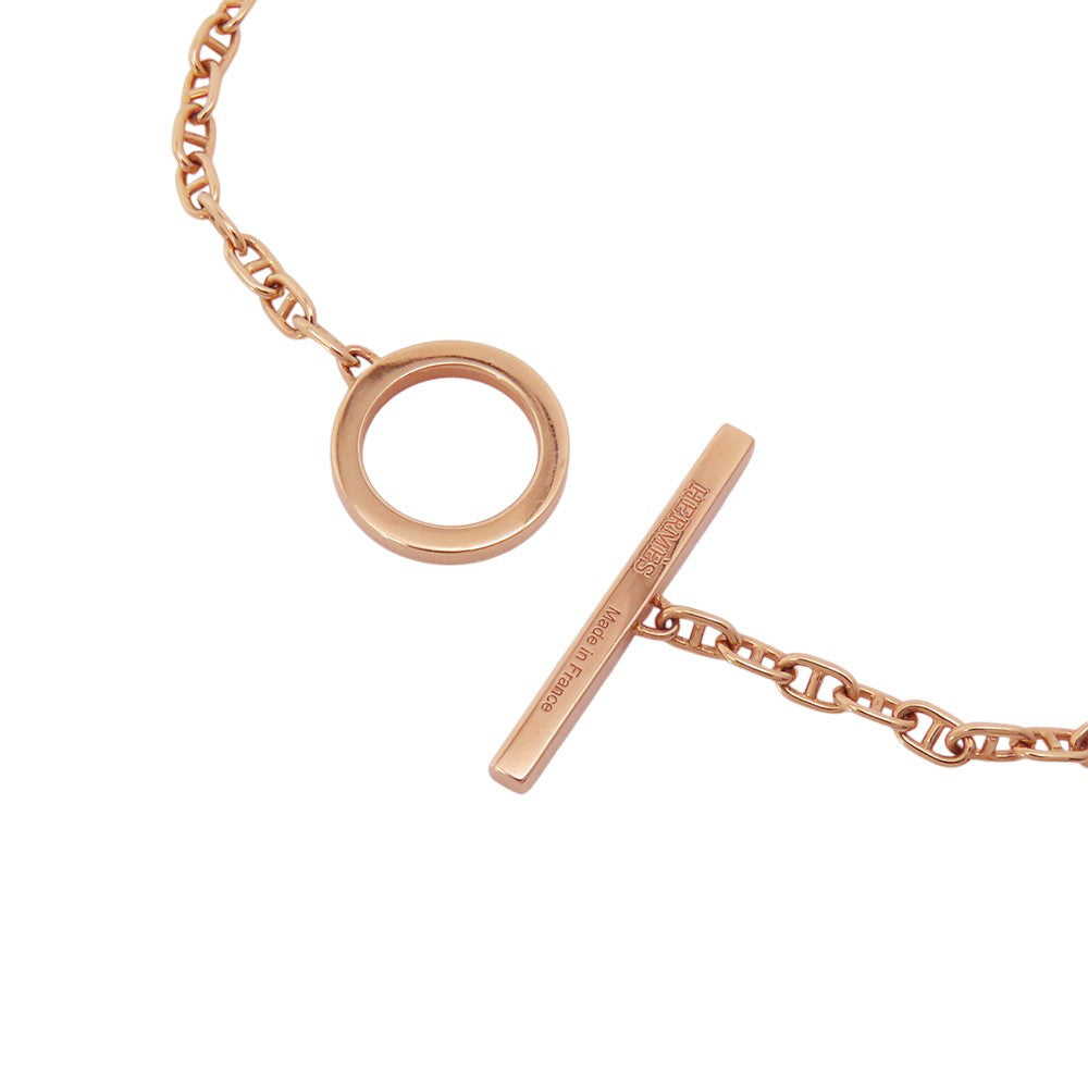 HERMES Chaine d'Ancre Verso Bracelet Size SH K18PG Ceramic