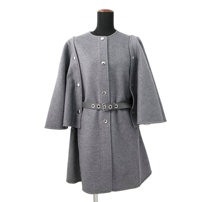 LOUIS VUITTON Double-faced Cape Sleeve Coat Size 38 Gray1AFSHX Wool99% Silk1%